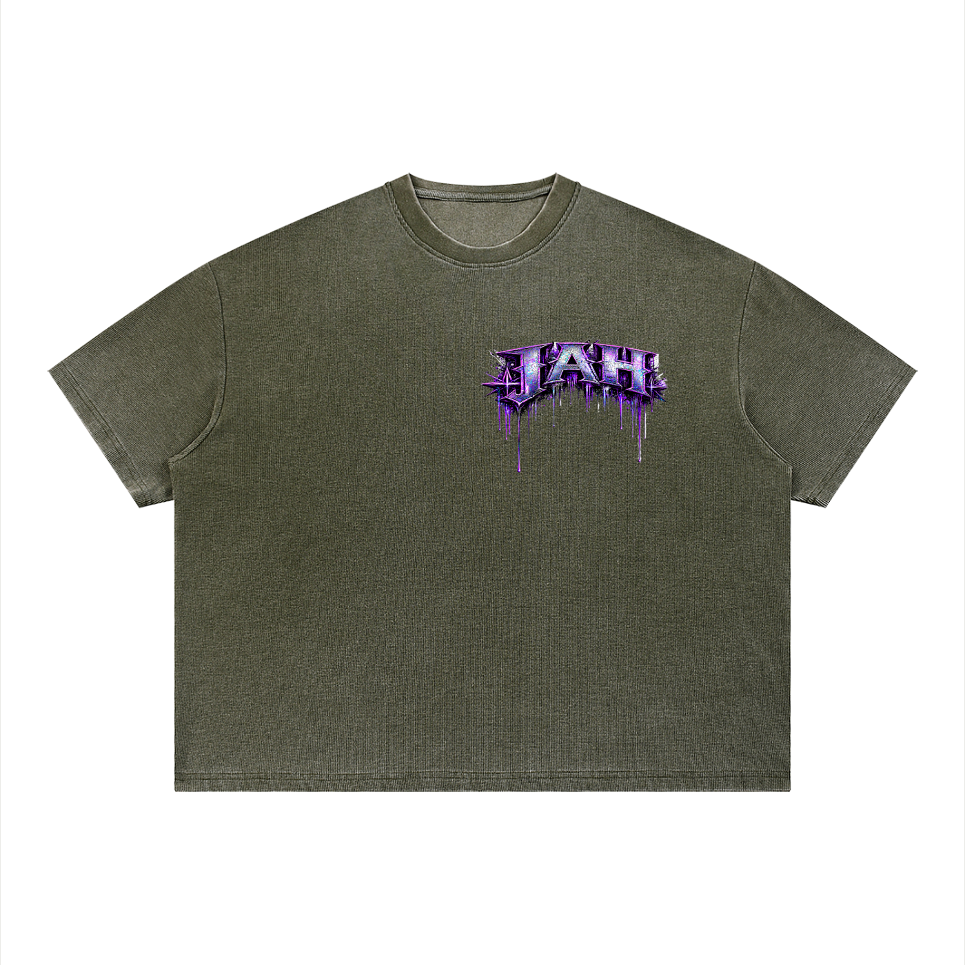JAH Vintage Wash Sunfade Boxy Waffle T-Shirt
