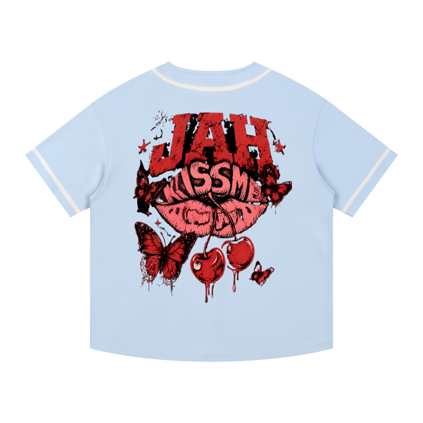Cherry Temptation Piped Button-Up Jersey