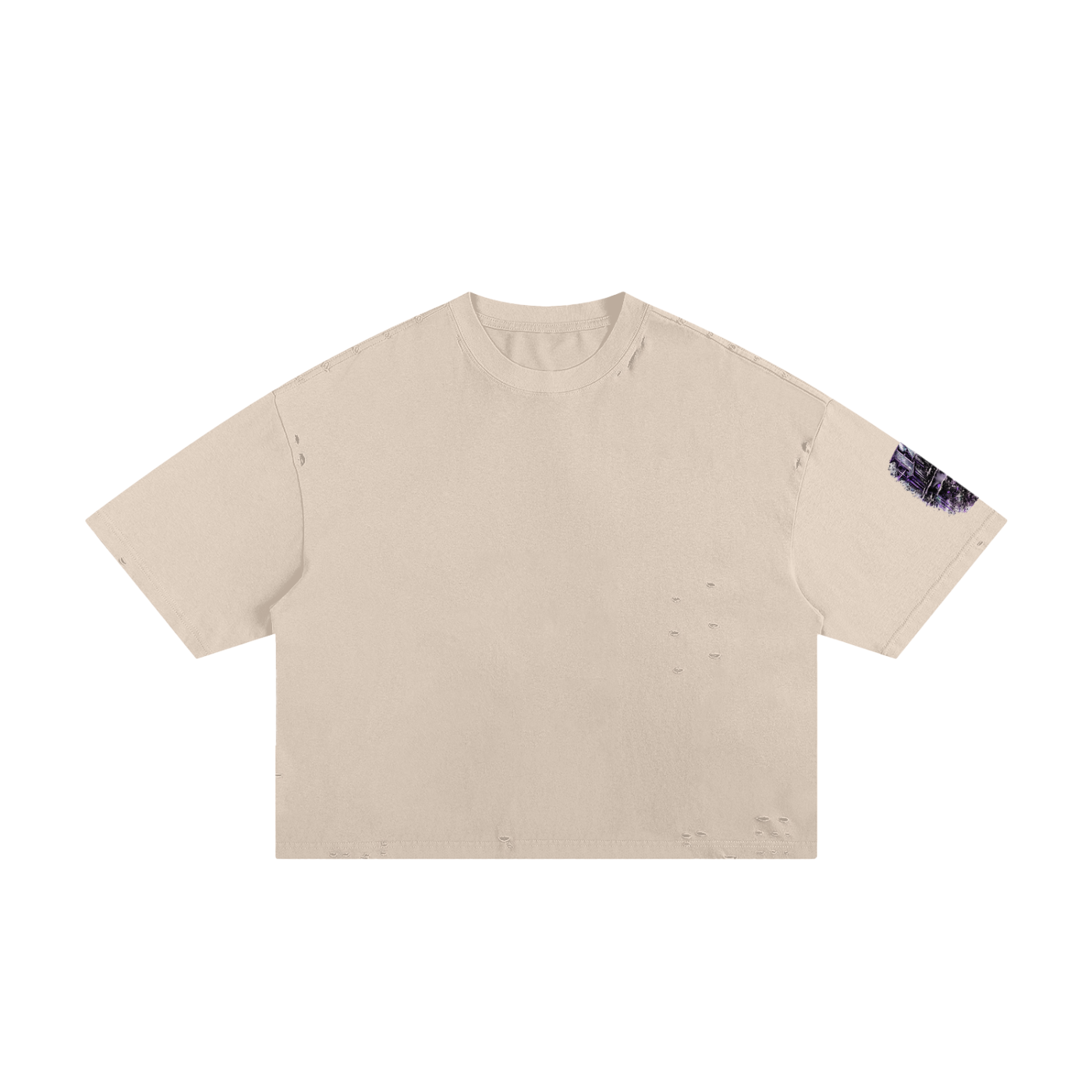 Purple Jah Frayed Boxy Tee