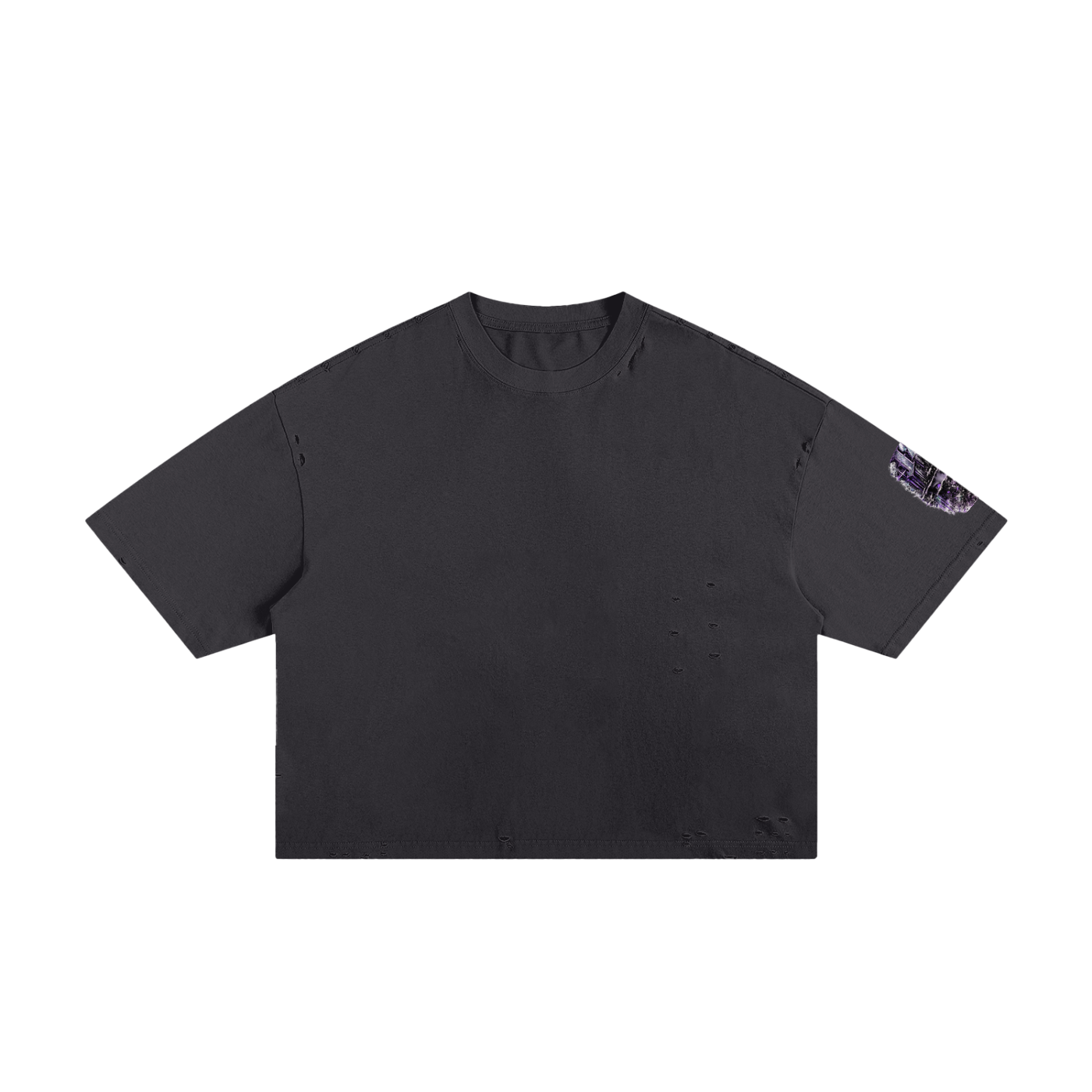 Purple Jah Frayed Boxy Tee