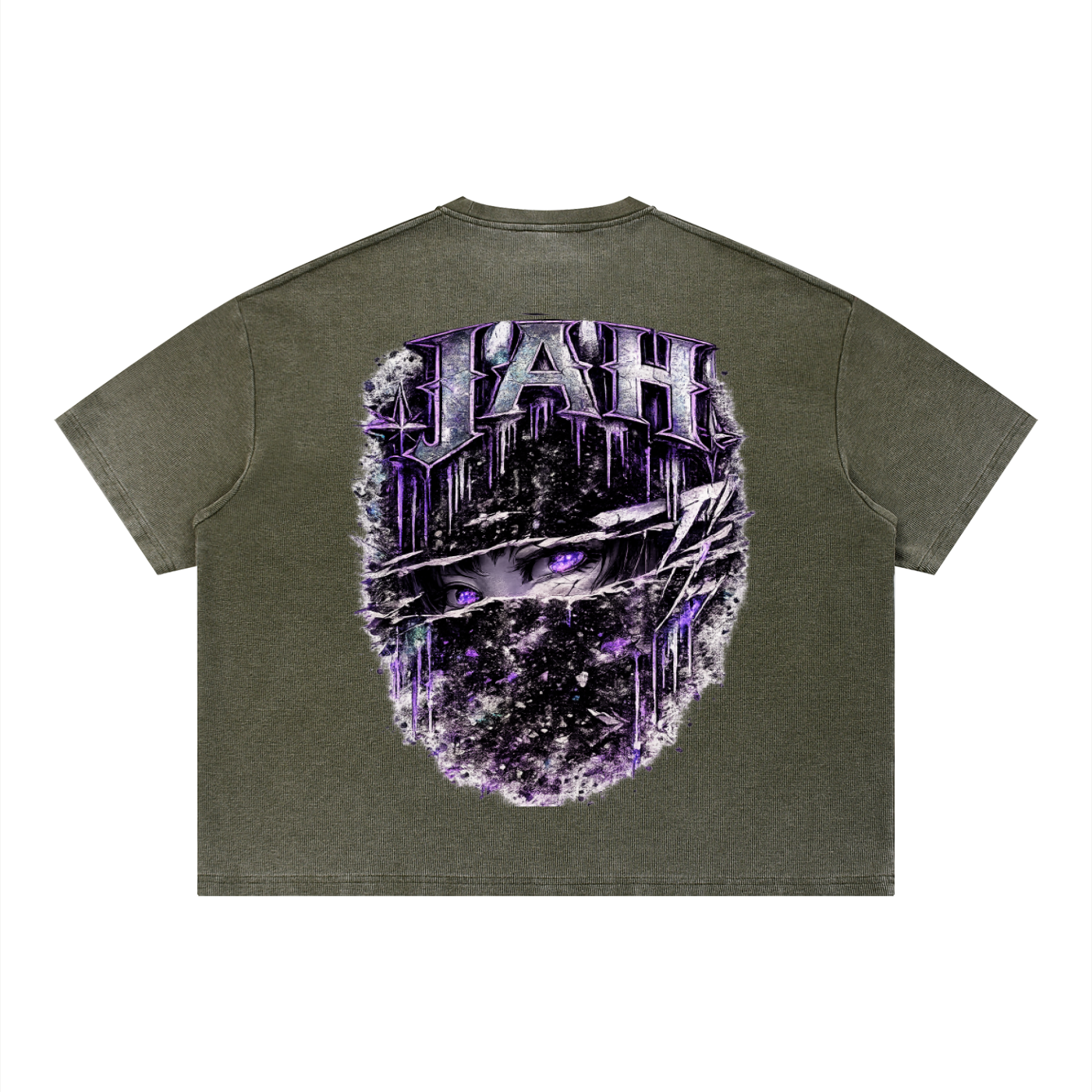 JAH Vintage Wash Sunfade Boxy Waffle T-Shirt