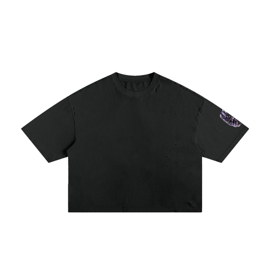 Purple Jah Frayed Boxy Tee