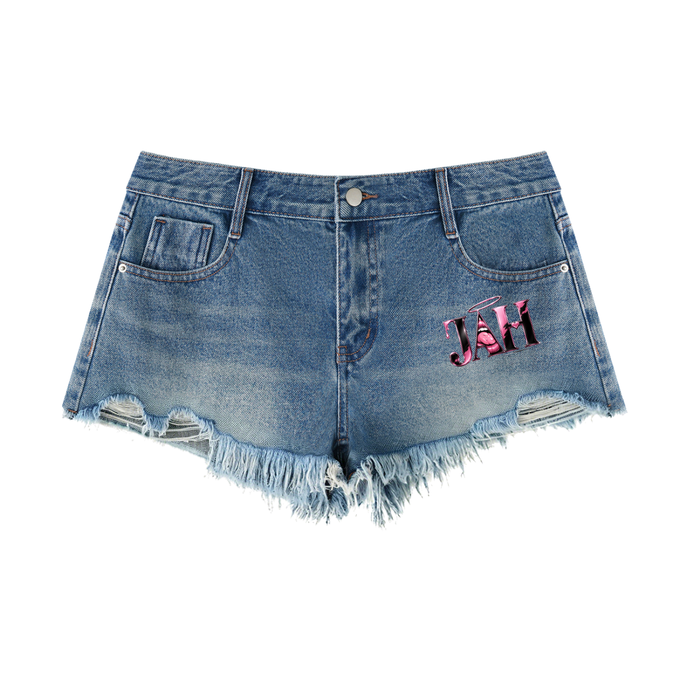 Pink Stitch Women Denim Shorts